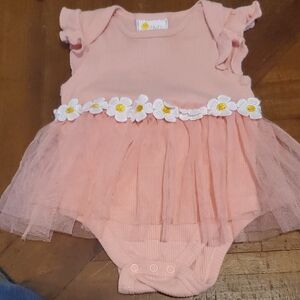Charming Peach Bodysuit with Floral Details